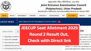 JEECUP Round 2 Seat Allotment Result 2025
