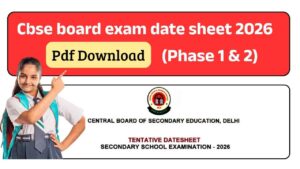 Cbse board exam date sheet 2026 pdf download