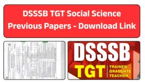 DSSSB TGT Social Science previous year paper