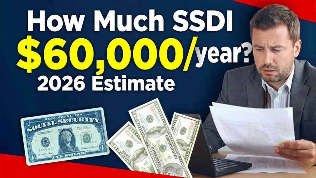 How much SSDI will I get if I make $60,000 a year?