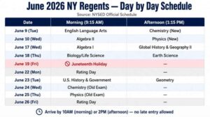 June 2026 Regents Exam — Complete Day-by-Day Schedule