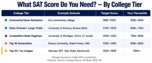 Good SAT Scores by Section — Reading & Writing vs Math