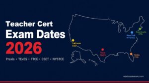 teacher certification exam dates 2026
