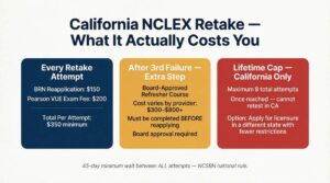 California NCLEX Retake — What It Actually Costs You