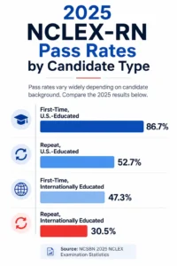 NCLEX-RN pass rates differ by candidate type in 2025