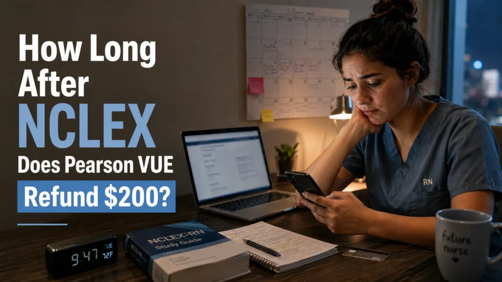 How long after NCLEX does Pearson VUE refund $200