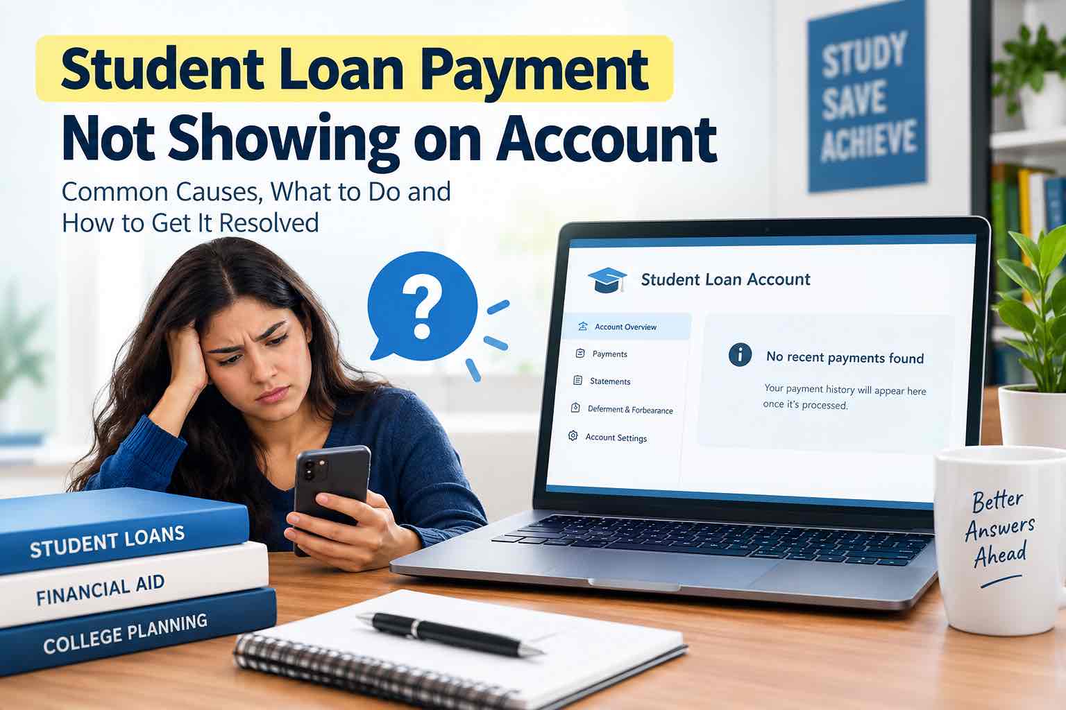 student loan payment not showing on account